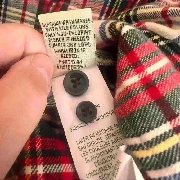 LL Bean Womens Plus size relaxed flannel shirt in plaid- size 1X - Picture 5 of 9